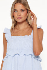 Keonia Mini Dress - Baby Blue Gingham