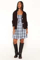 Kepler Mini Dress - Icy Blue Plaid