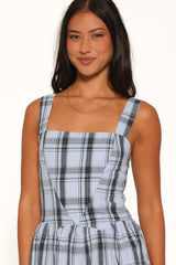 Kepler Mini Dress - Icy Blue Plaid