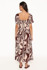 Kepner Maxi Dress - Brown Floral