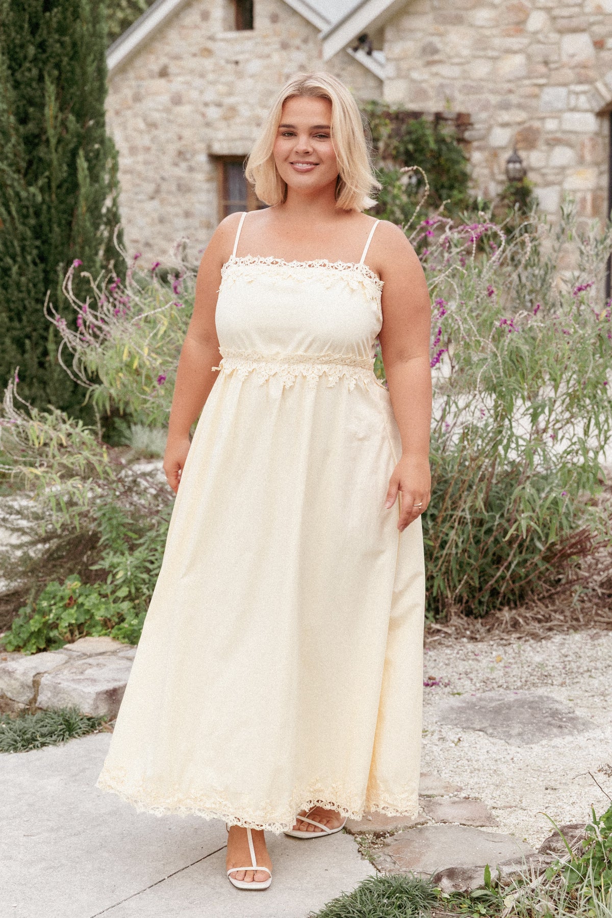 Kiana Midi Dress - Pale Yellow