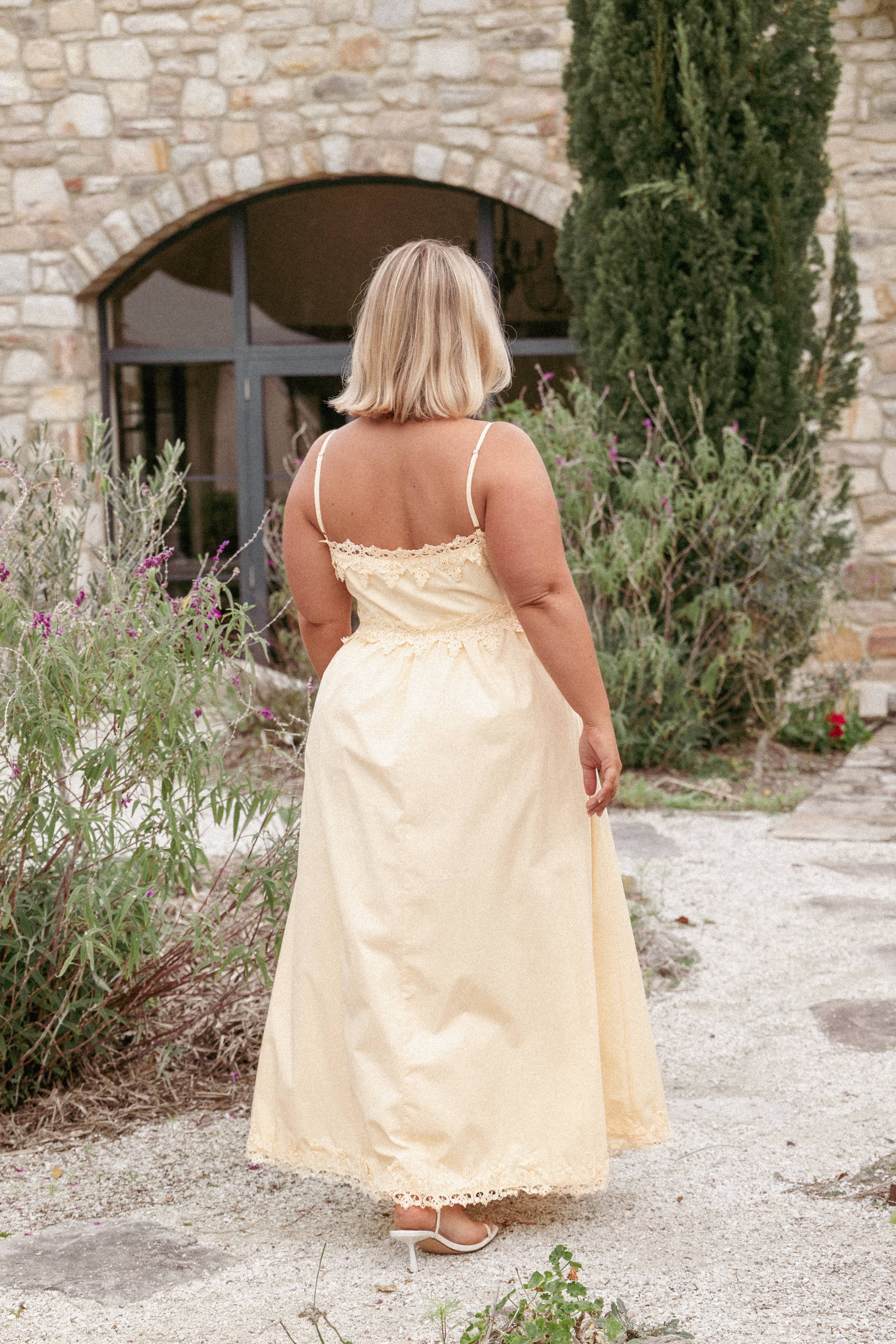 Kiana Midi Dress - Pale Yellow