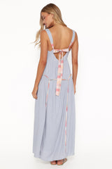 Kyla Maxi Dress - Light Blue Linen