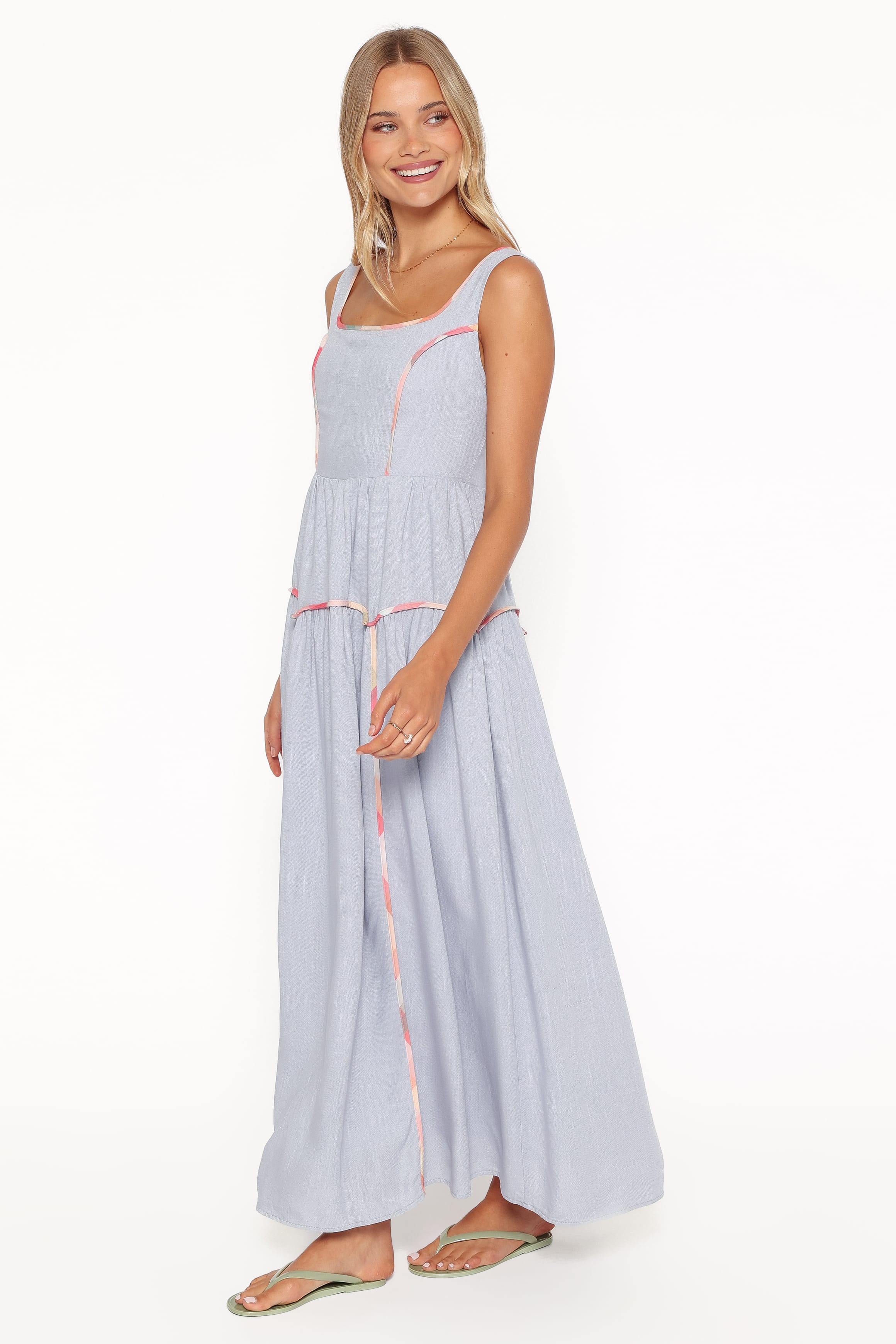 Kyla Maxi Dress - Light Blue Linen