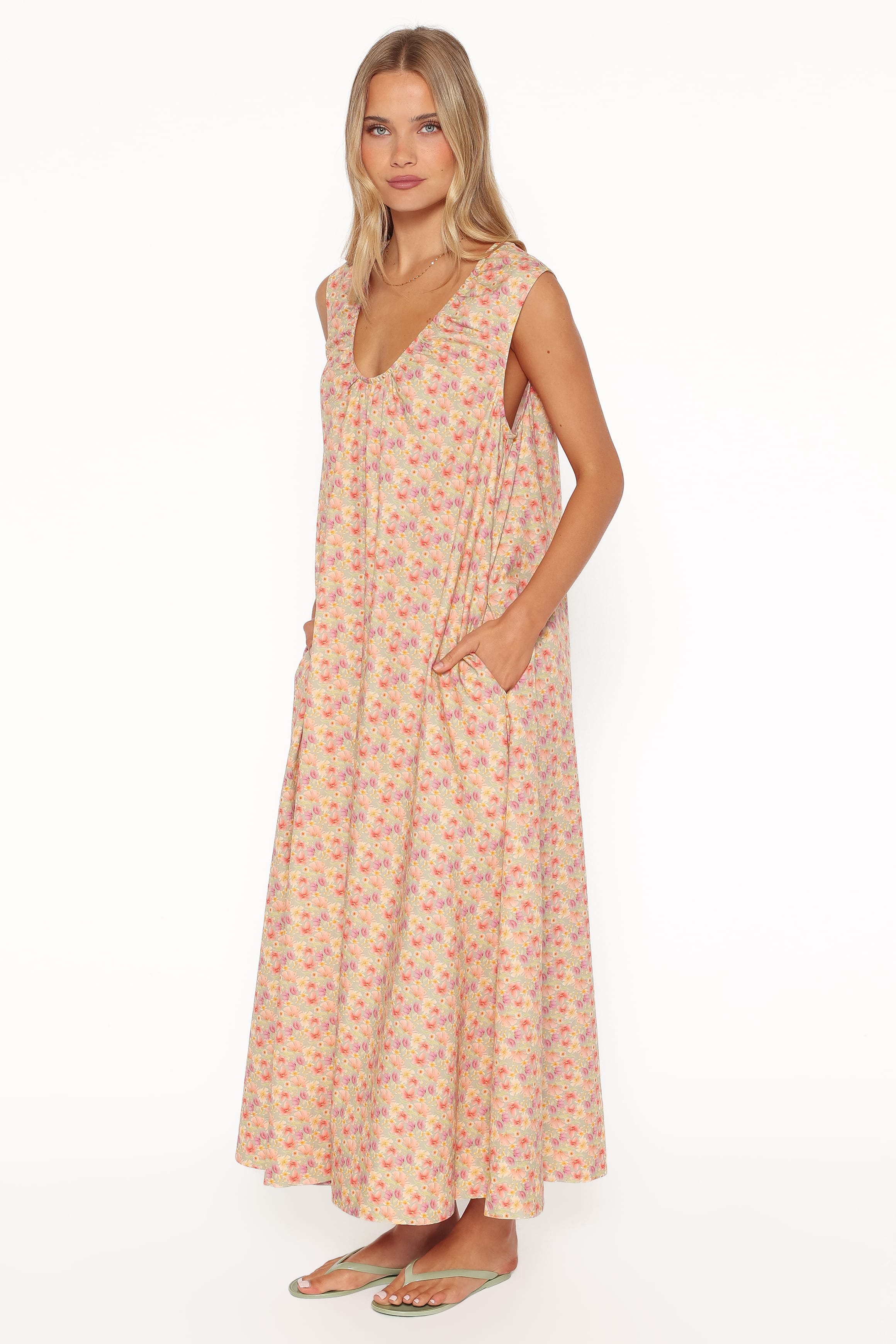 Laurita Maxi Dress - Sage Wildflower