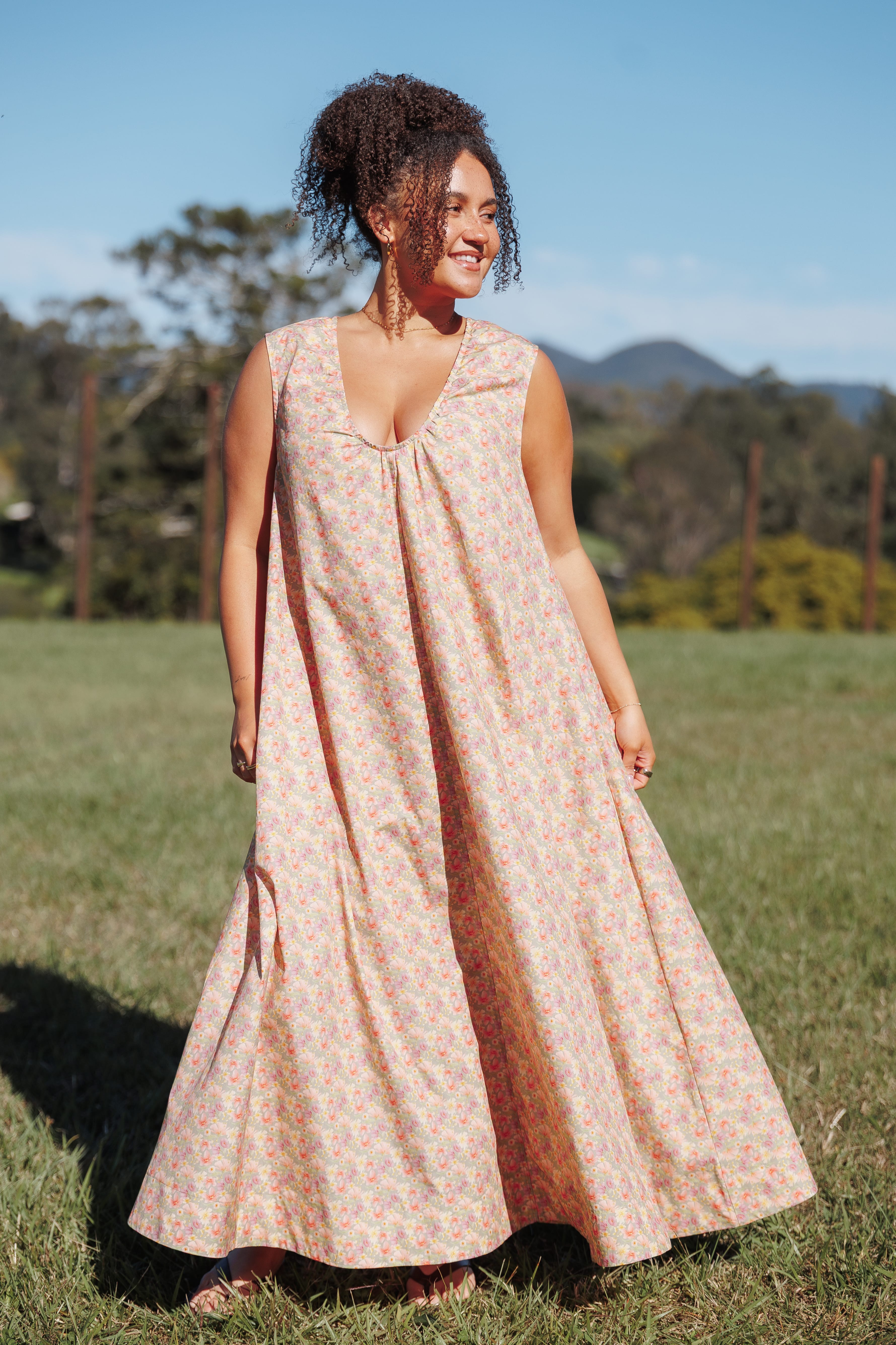 Laurita Maxi Dress - Sage Wildflower