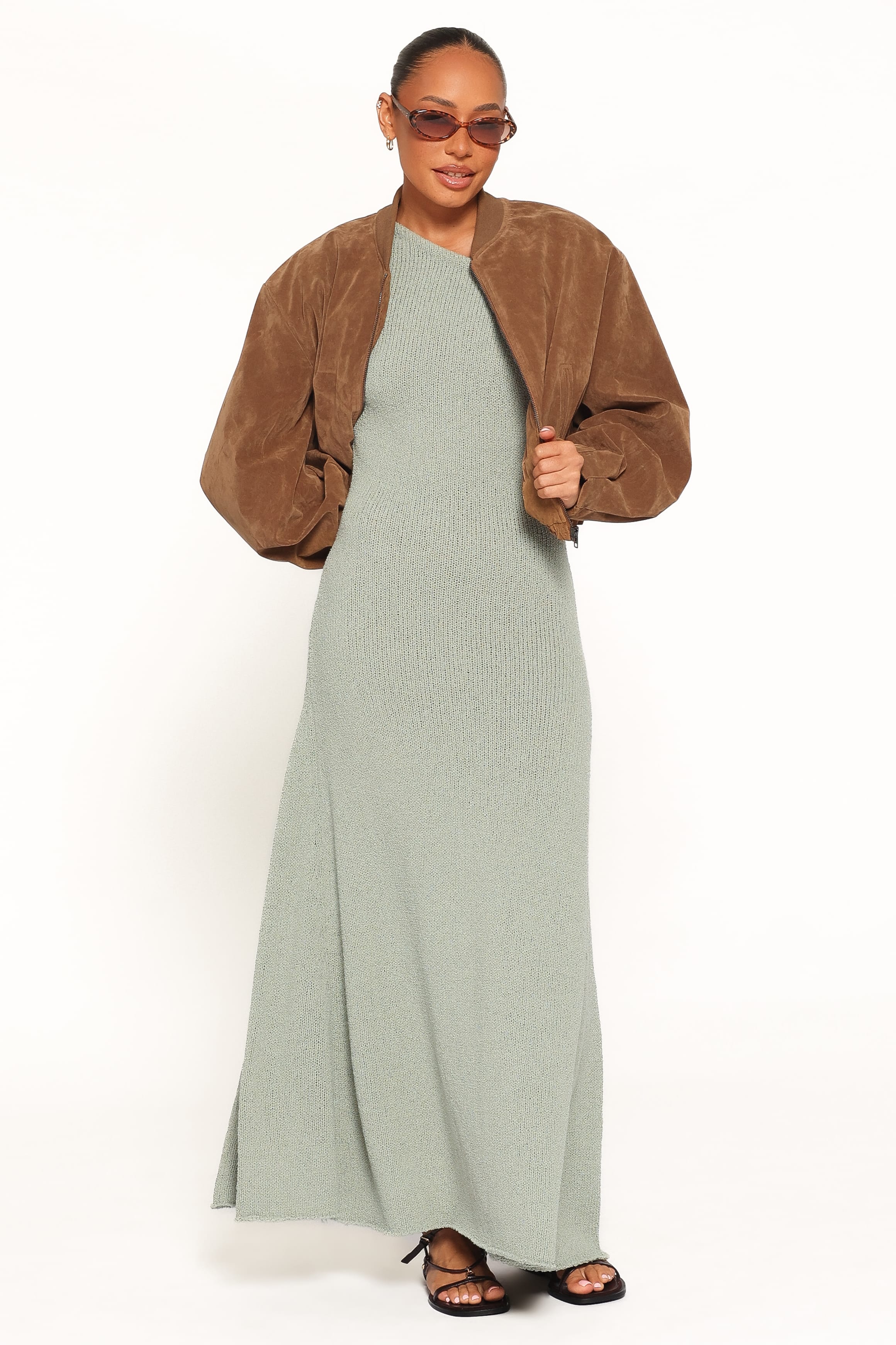 Linora Off Shoulder Maxi Dress - Sage Green
