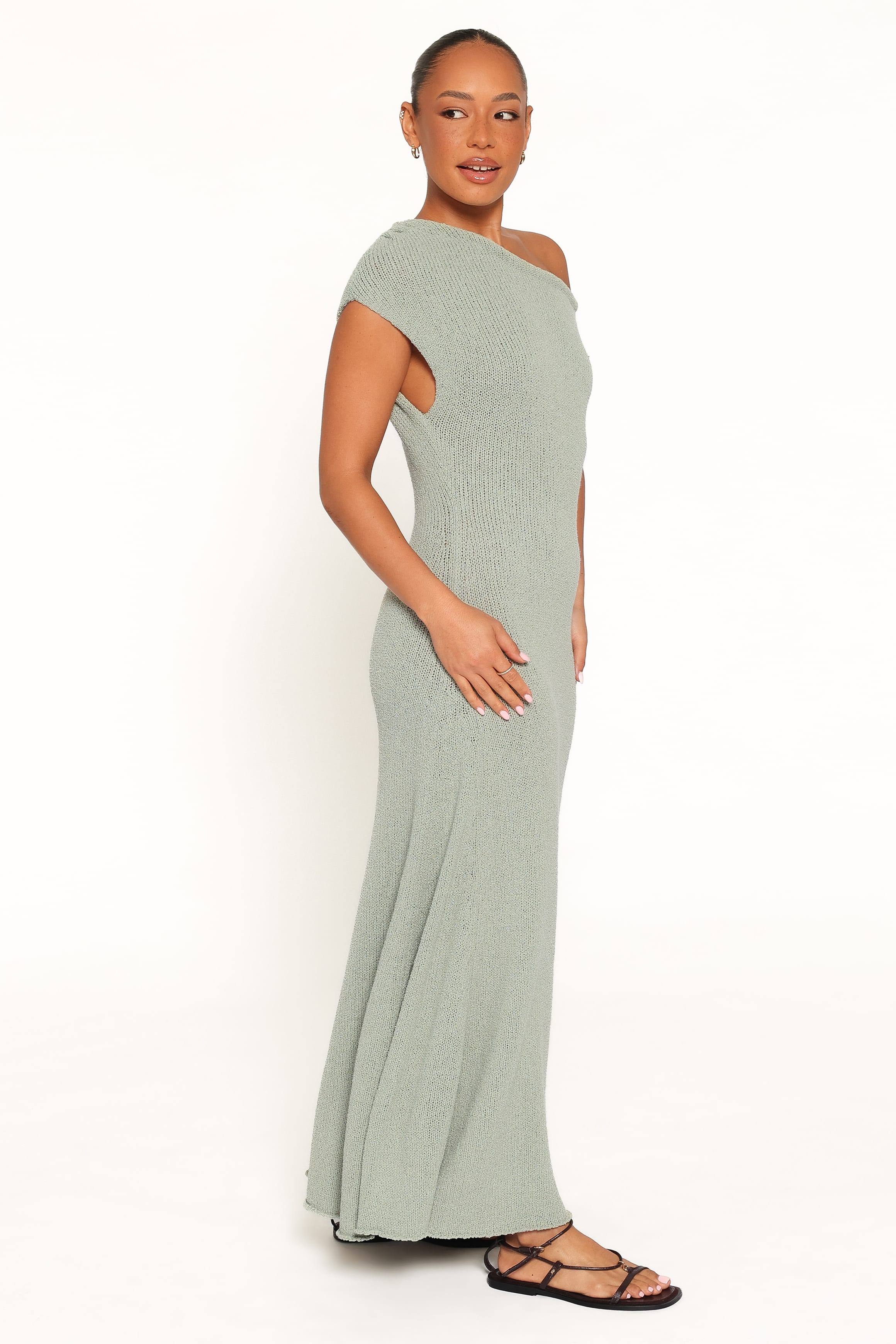 Linora Off Shoulder Maxi Dress - Sage Green