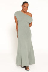 Linora Off Shoulder Maxi Dress - Sage Green