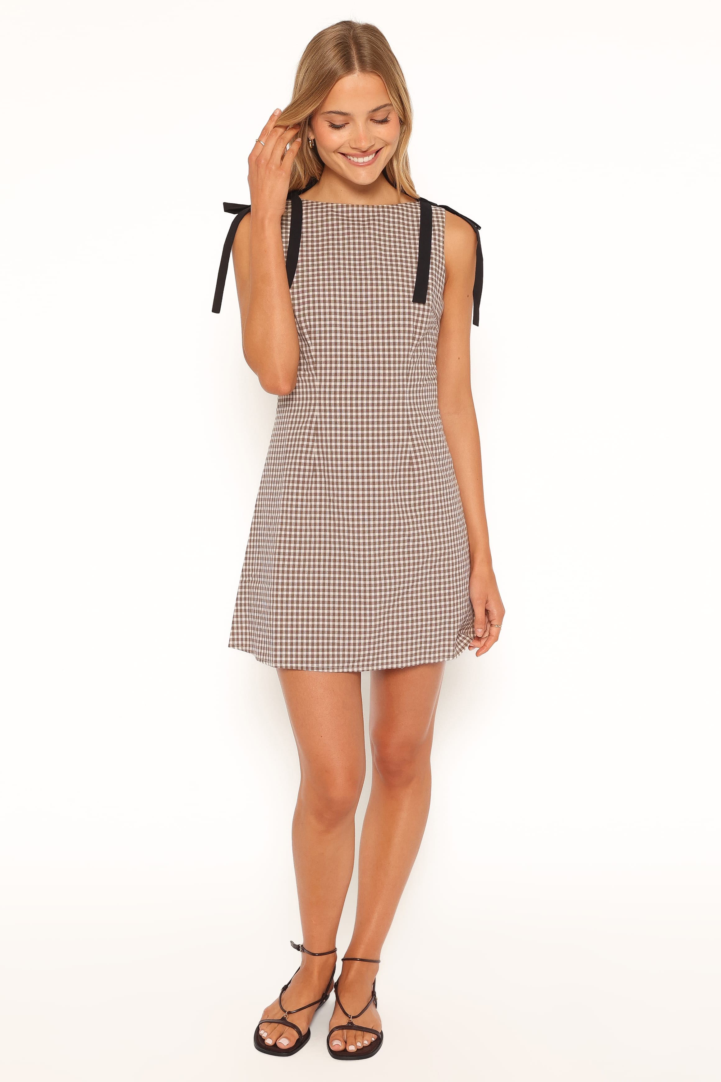 Lyric Mini Dress - Brown Check