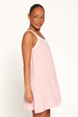 Madrid Mini Dress - Pink/Cream