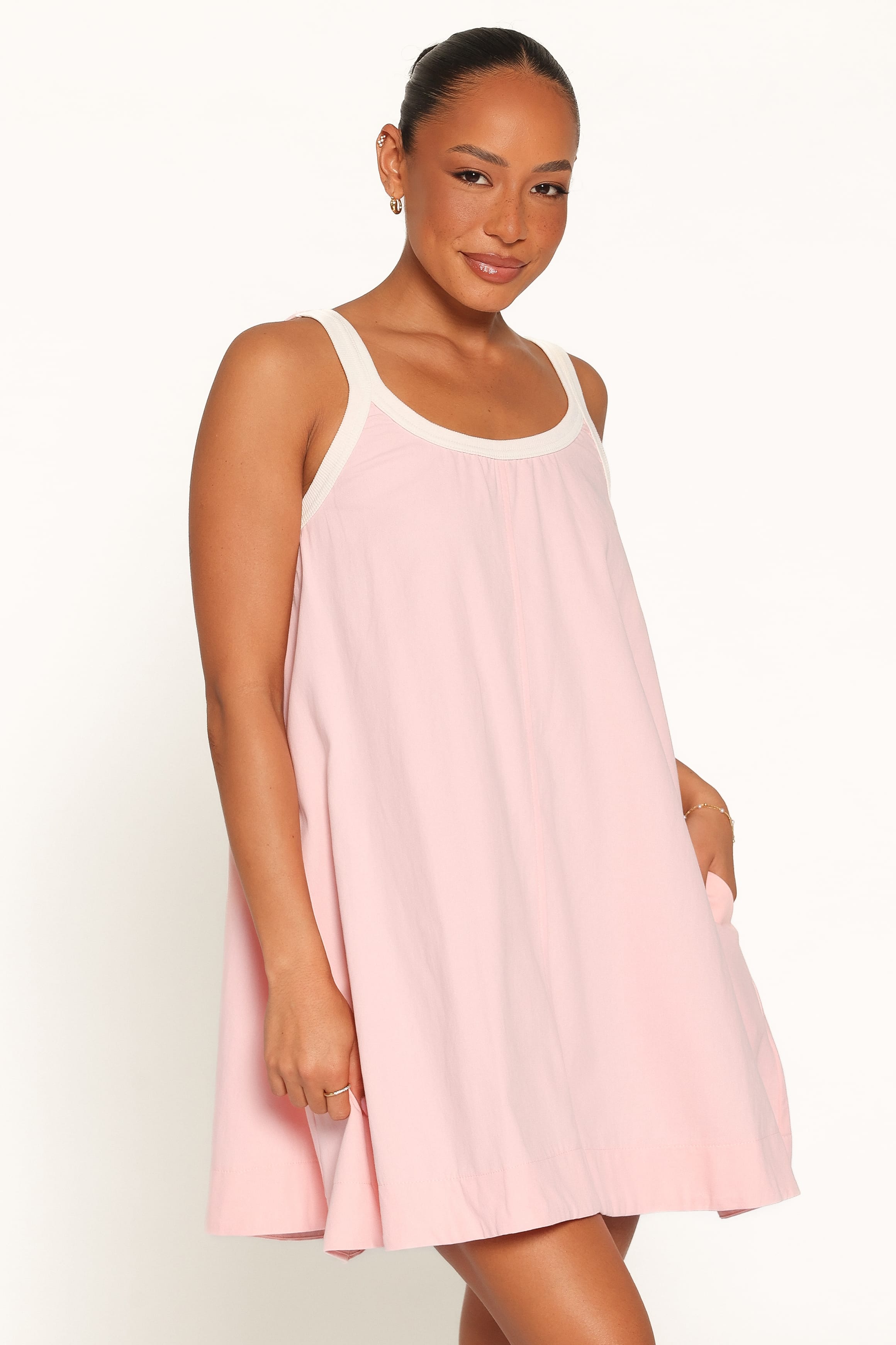 Madrid Mini Dress - Pink/Cream