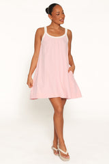 Madrid Mini Dress - Pink/Cream