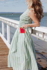 Maleny Maxi Dress - Blue/Green Stripe