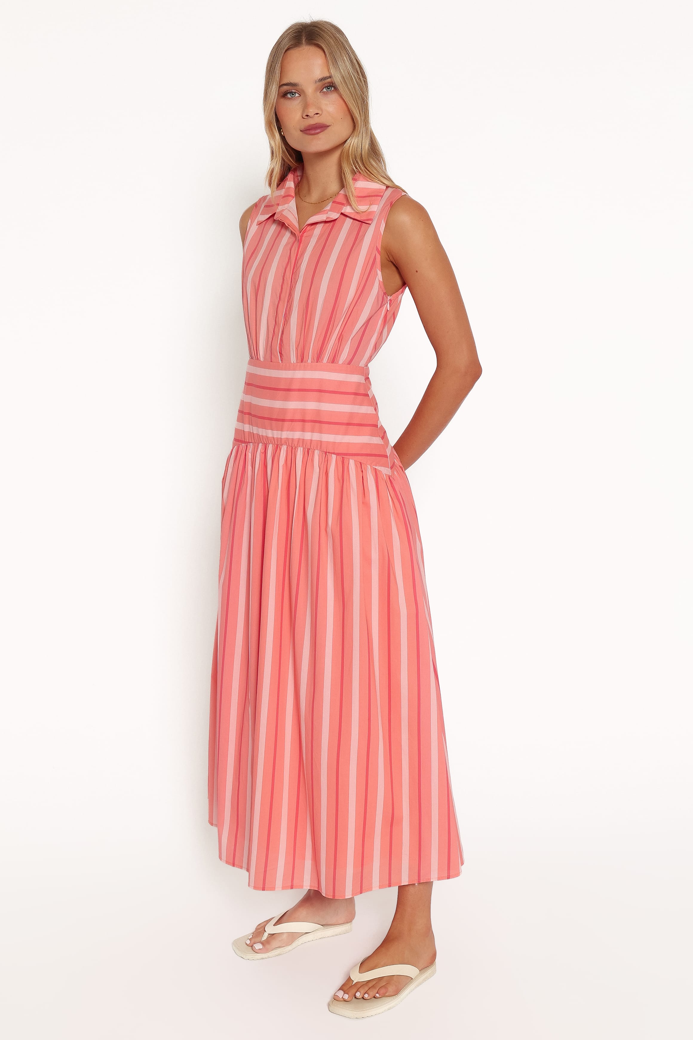 Myranda Midi Dress - Pink Stripe