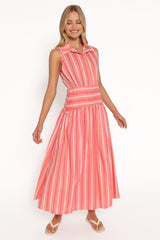 Myranda Midi Dress - Pink Stripe