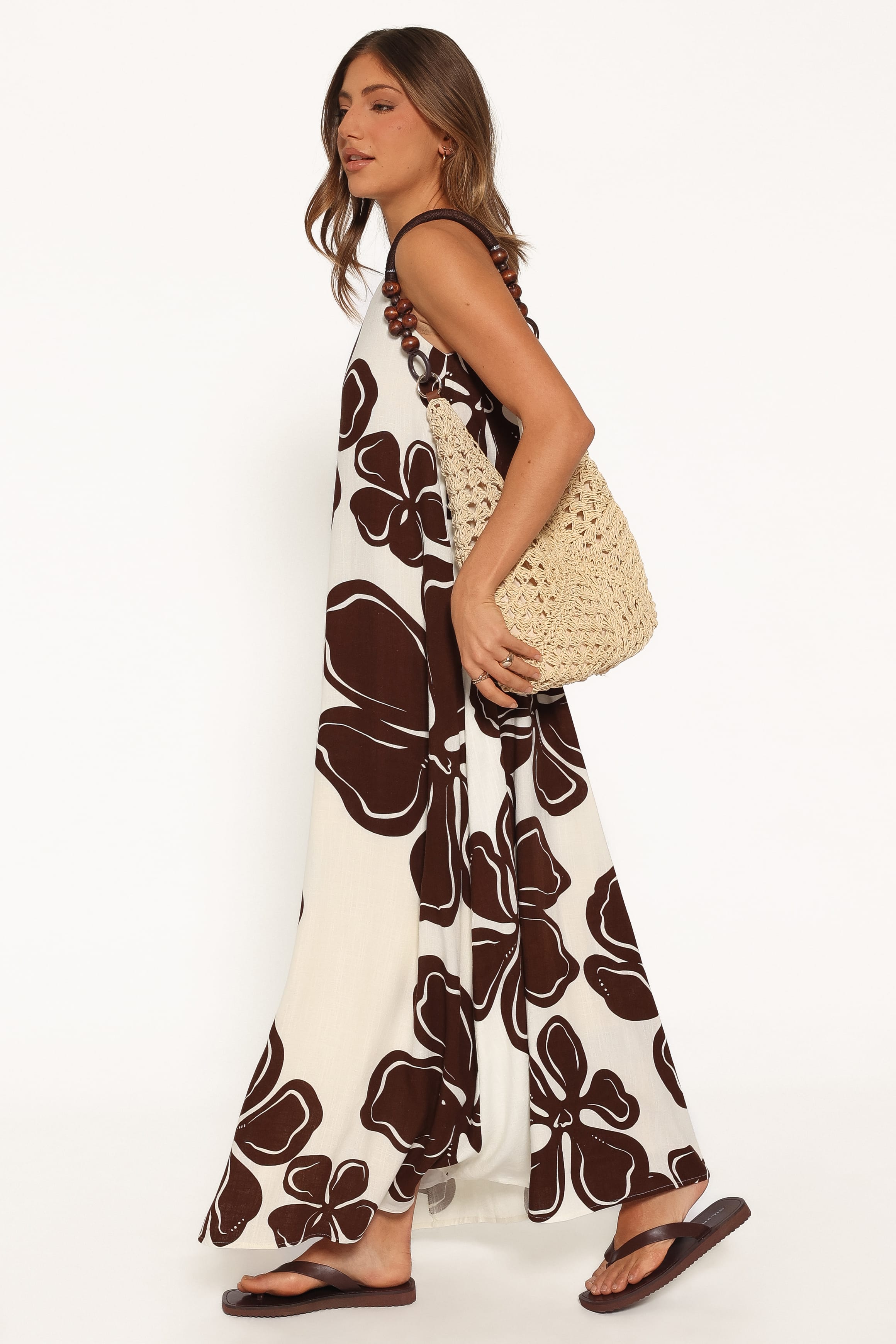 Navina Maxi Dress - Brown Floral