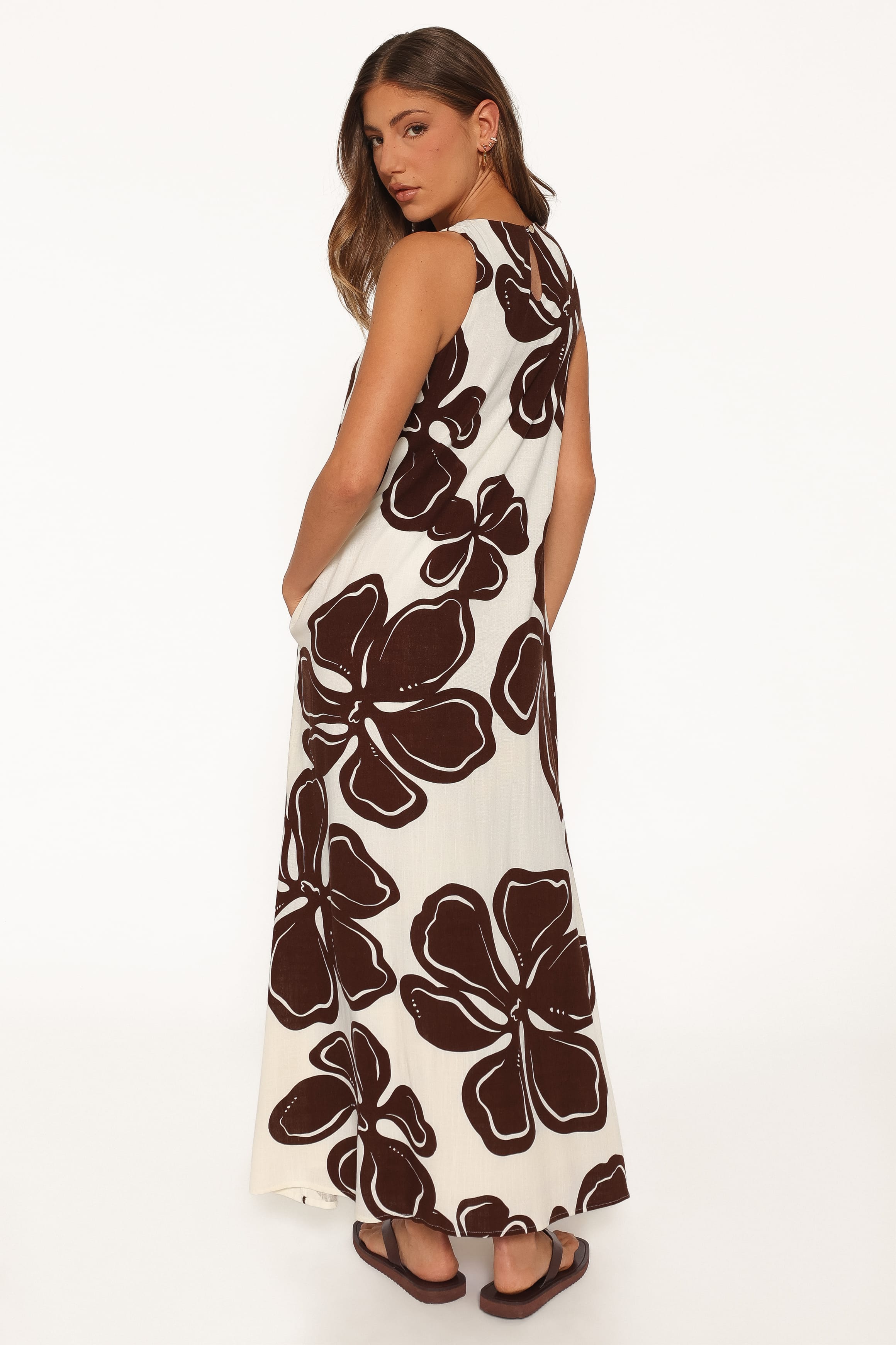 Navina Maxi Dress - Brown Floral