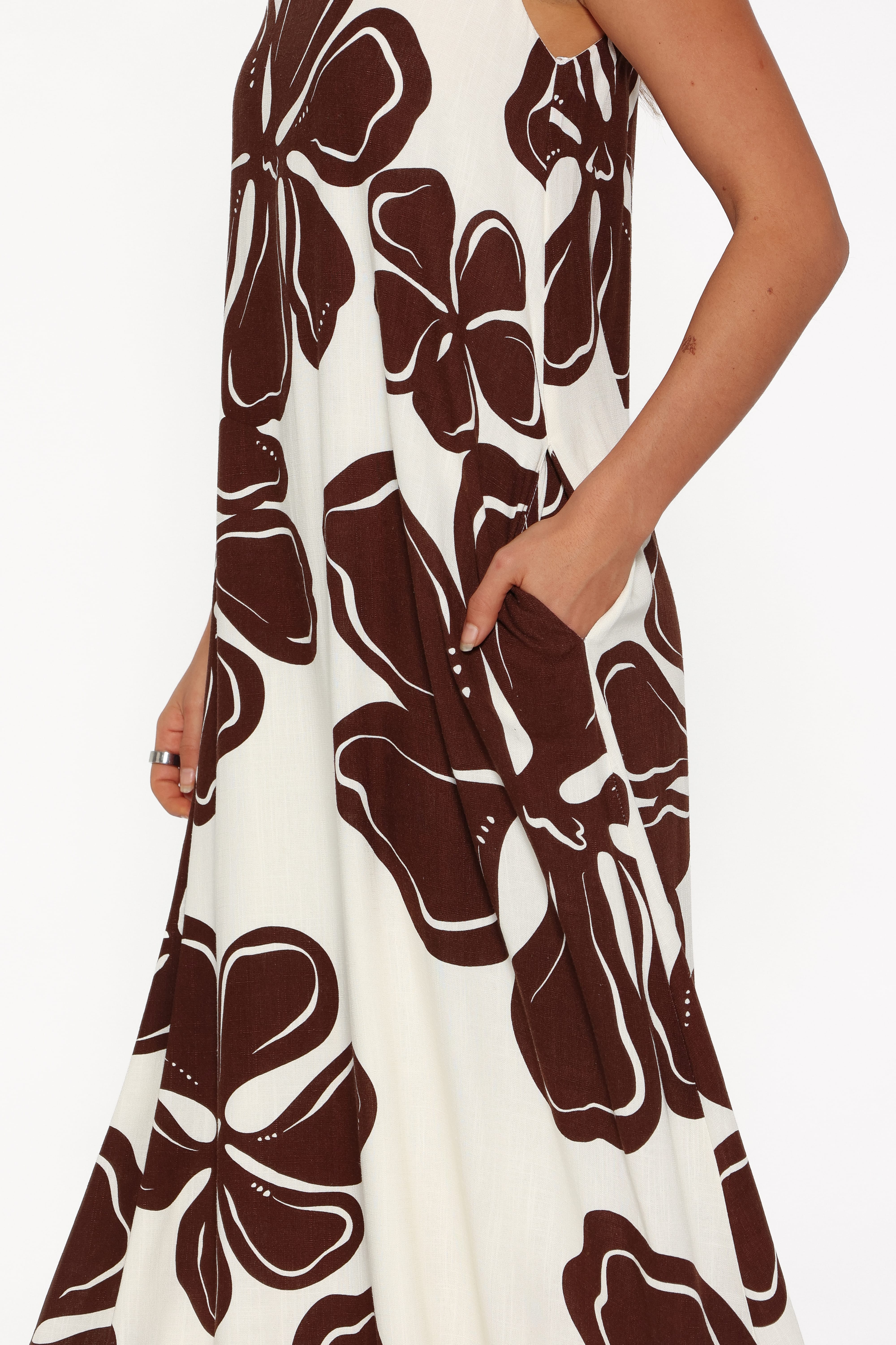 Navina Maxi Dress - Brown Floral