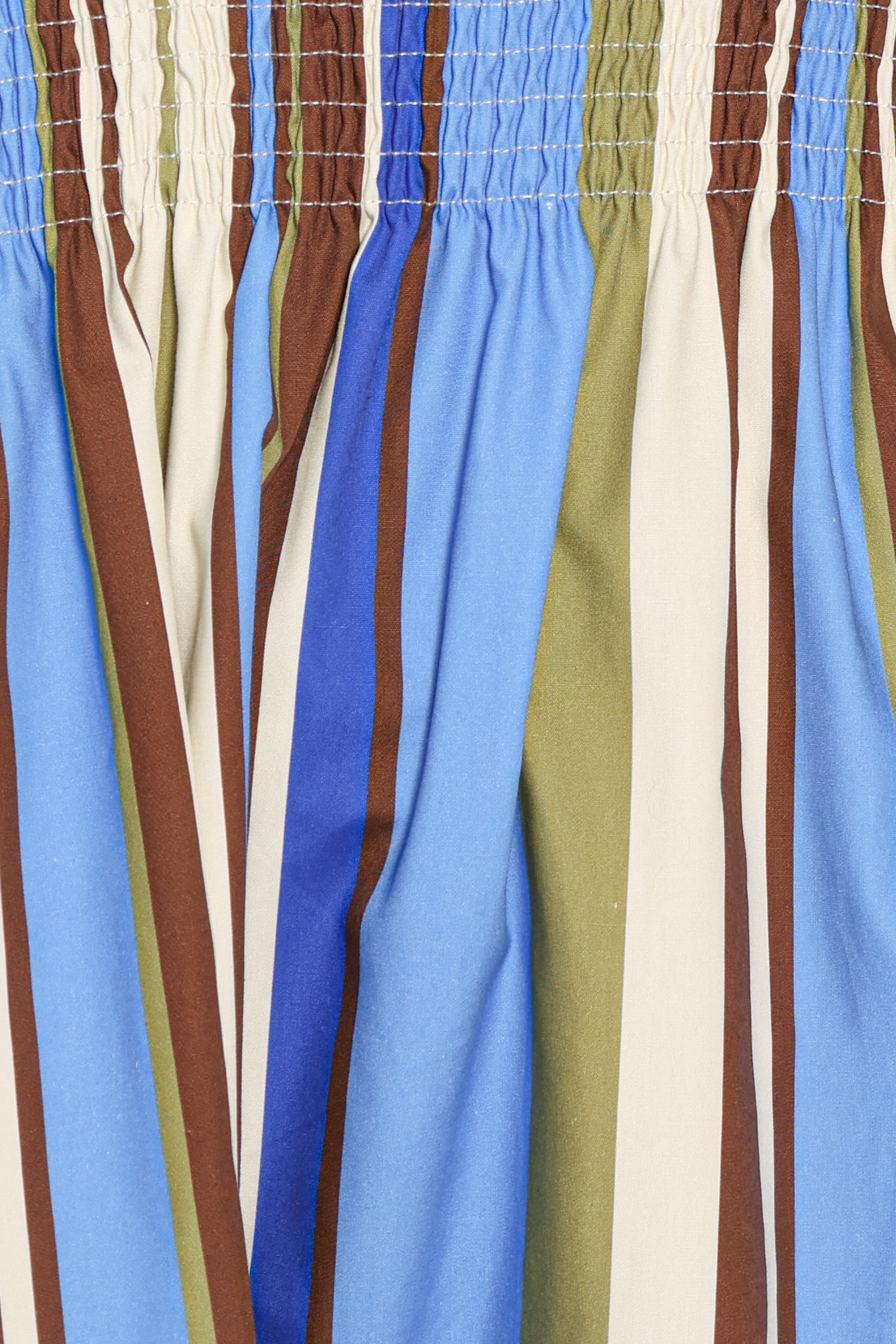 Nella Strapless Maxi Dress - Blue/Khaki Stripe
