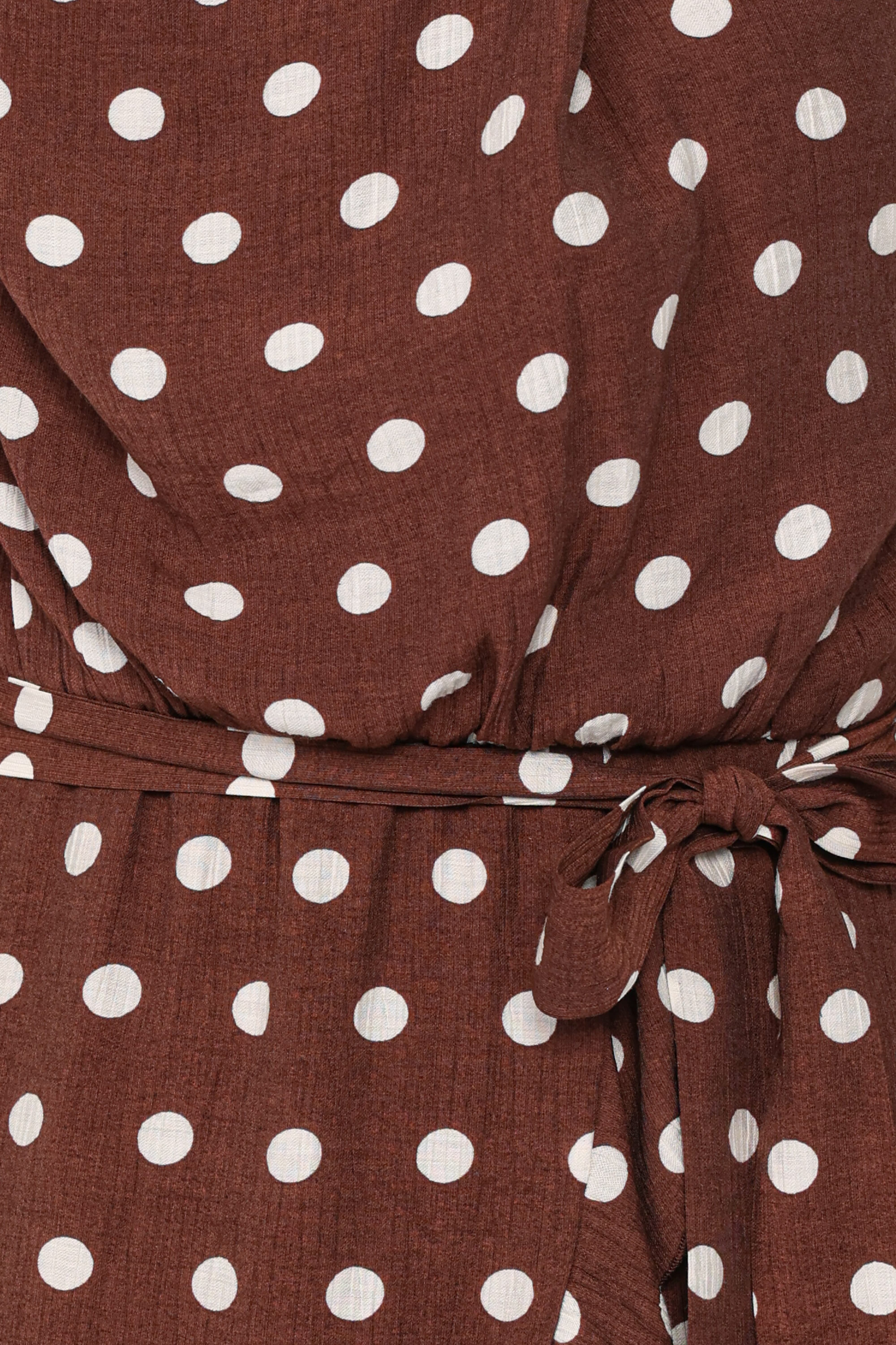 Olana Midi Dress - Brown Polka Dot