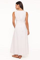 Prunella Midi Dress - White