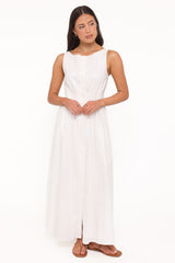 Prunella Midi Dress - White