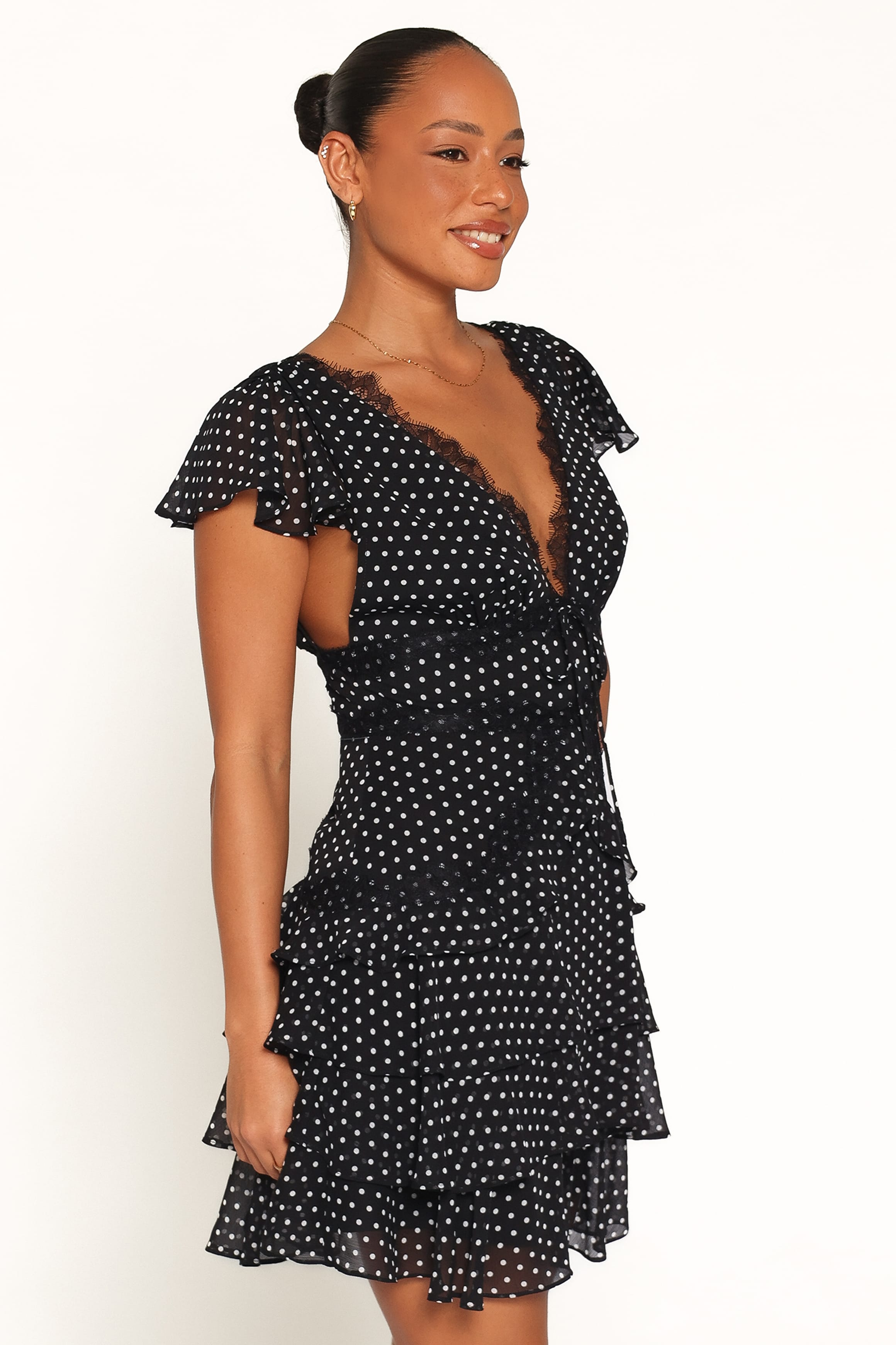 Saint Mini Dress - Black Polka Dot