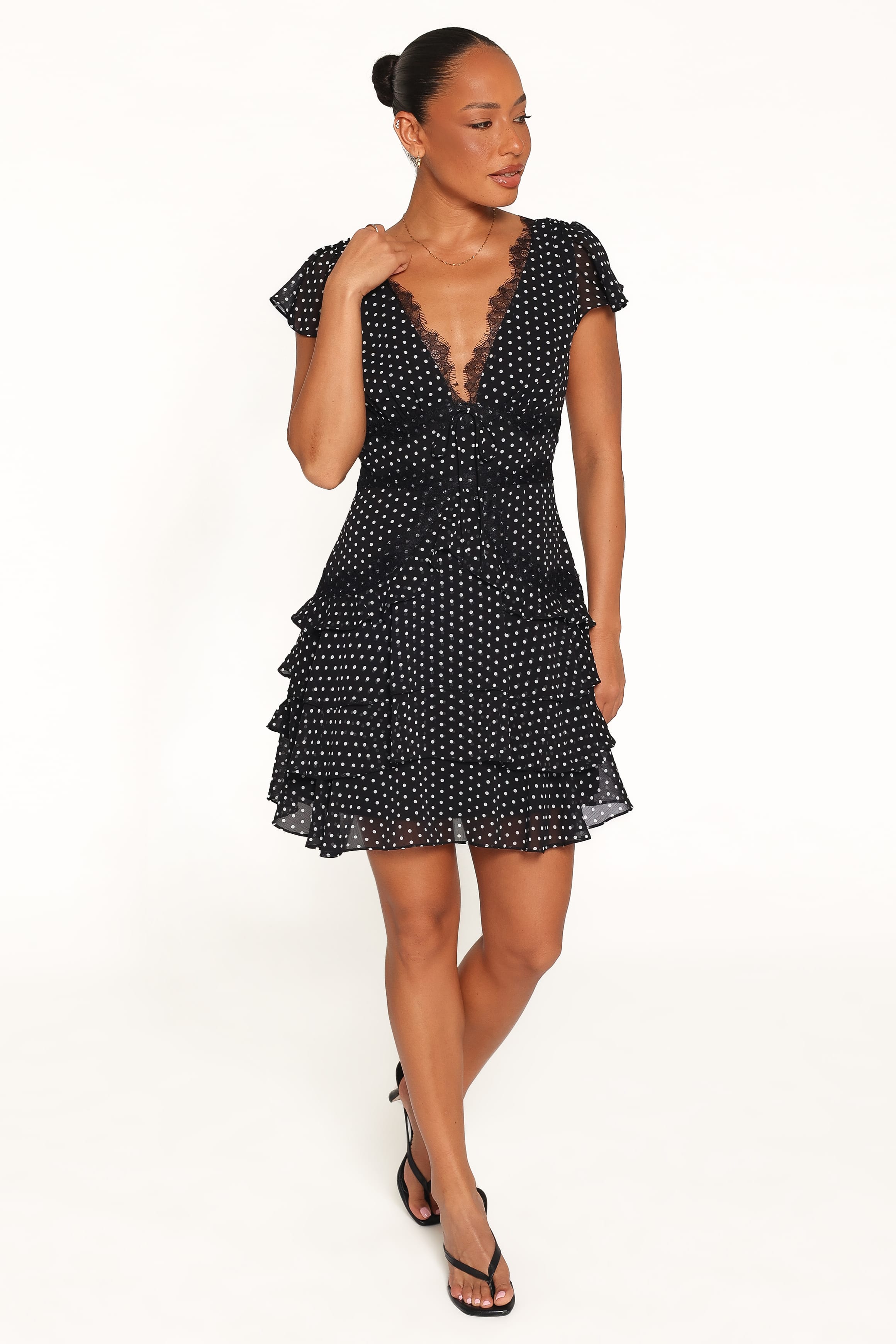 Saint Mini Dress - Black Polka Dot