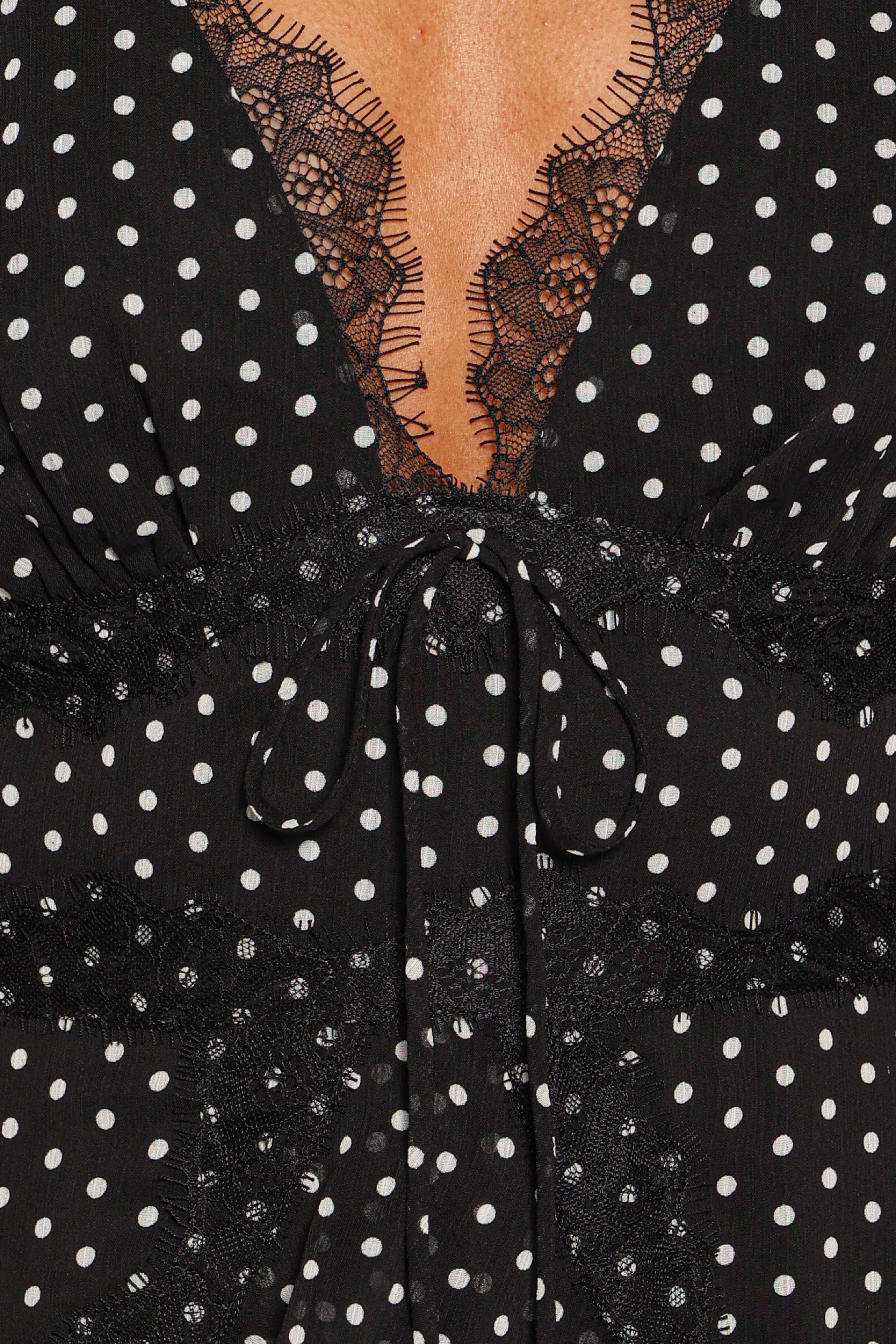 Saint Mini Dress - Black Polka Dot