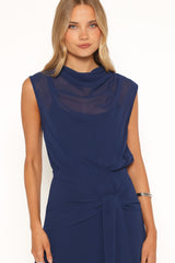 Sakura Midi Dress - Navy
