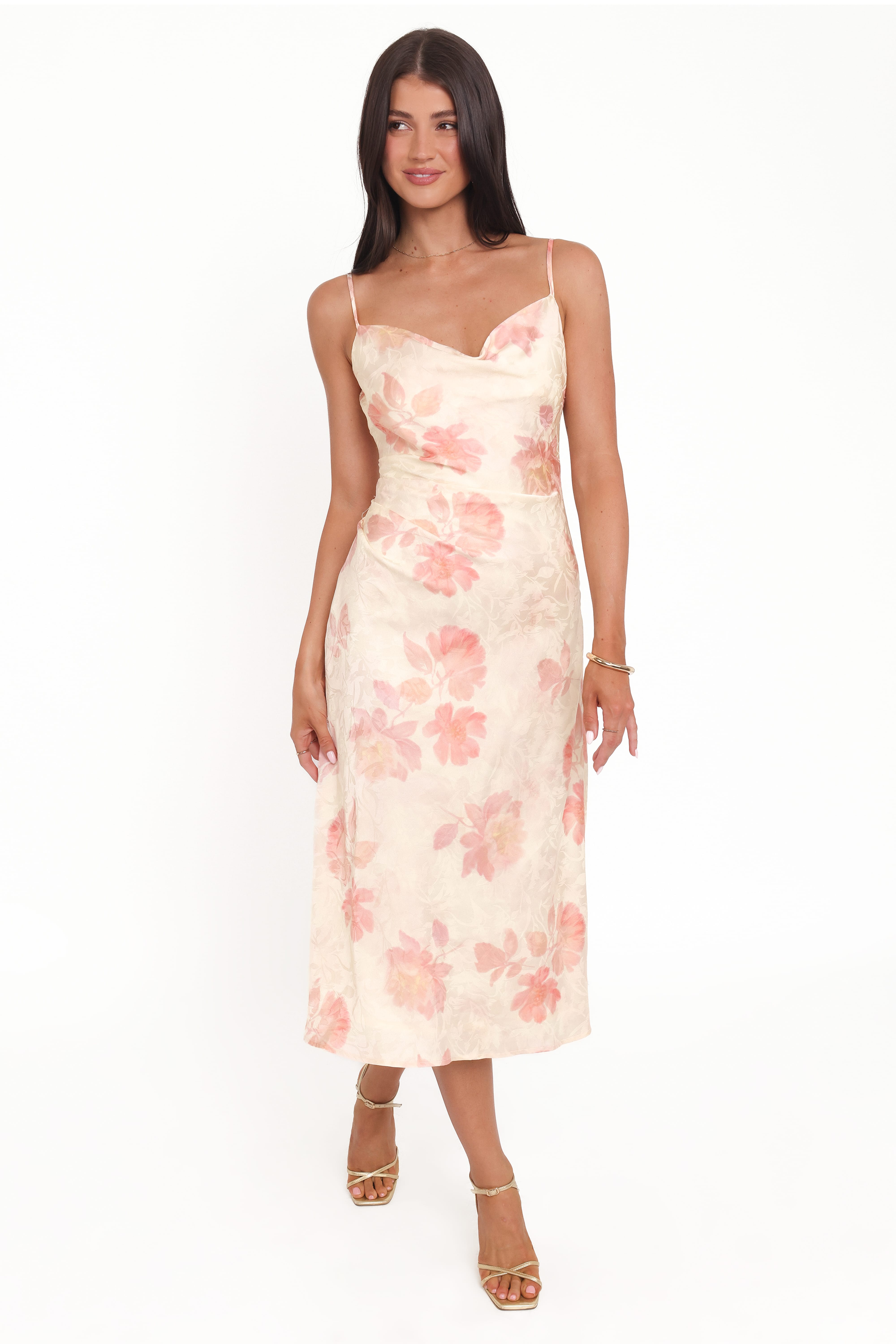 Sandrine Midi Dress - Pink Floral