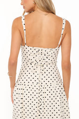 Sophina Midi Dress - Black Polka Dot