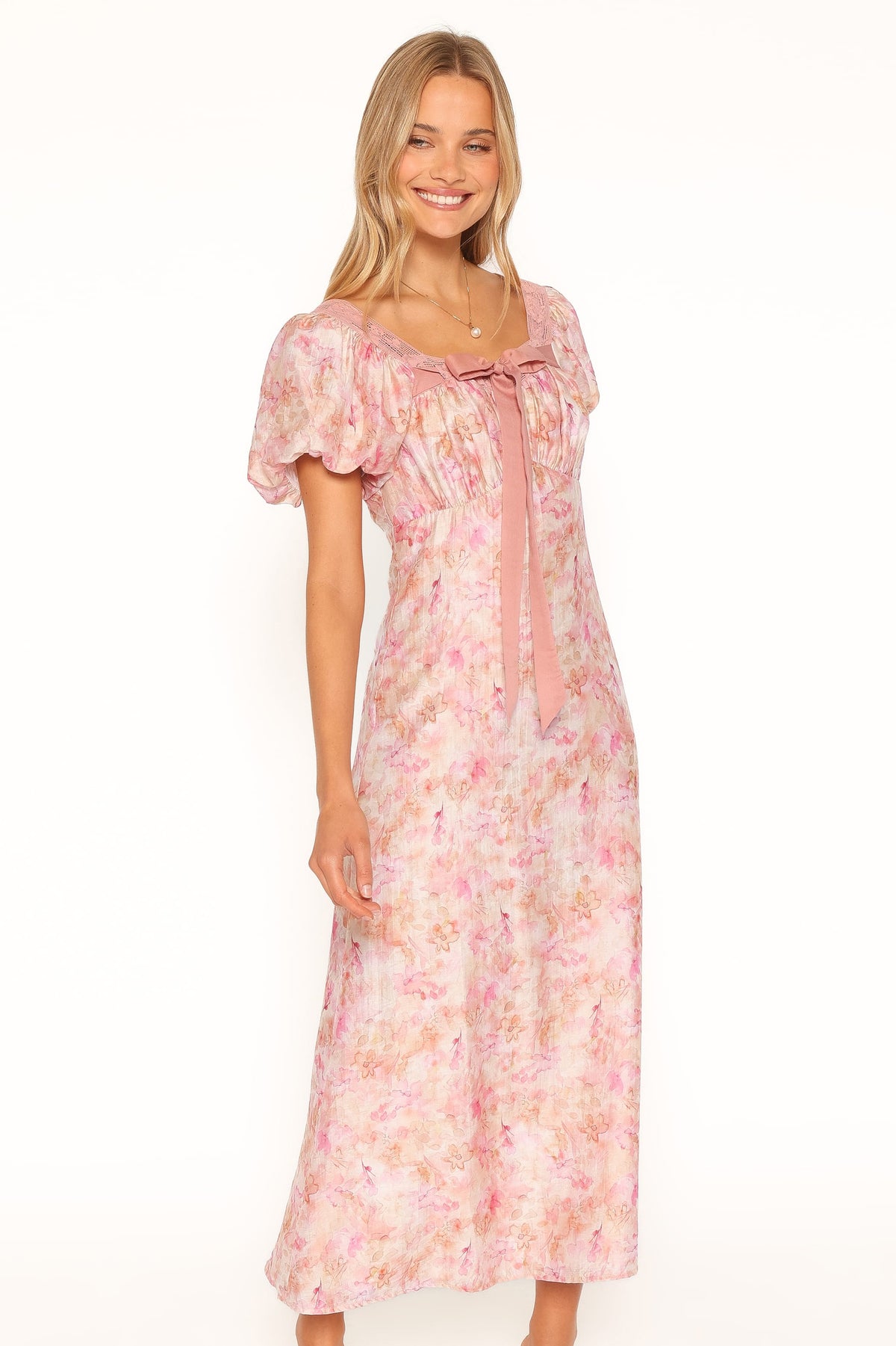 Therese Midi Dress - Pink Floral