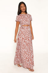 Toria Maxi Dress - Red Floral