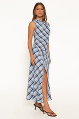 West Midi Dress - Icy Blue Plaid