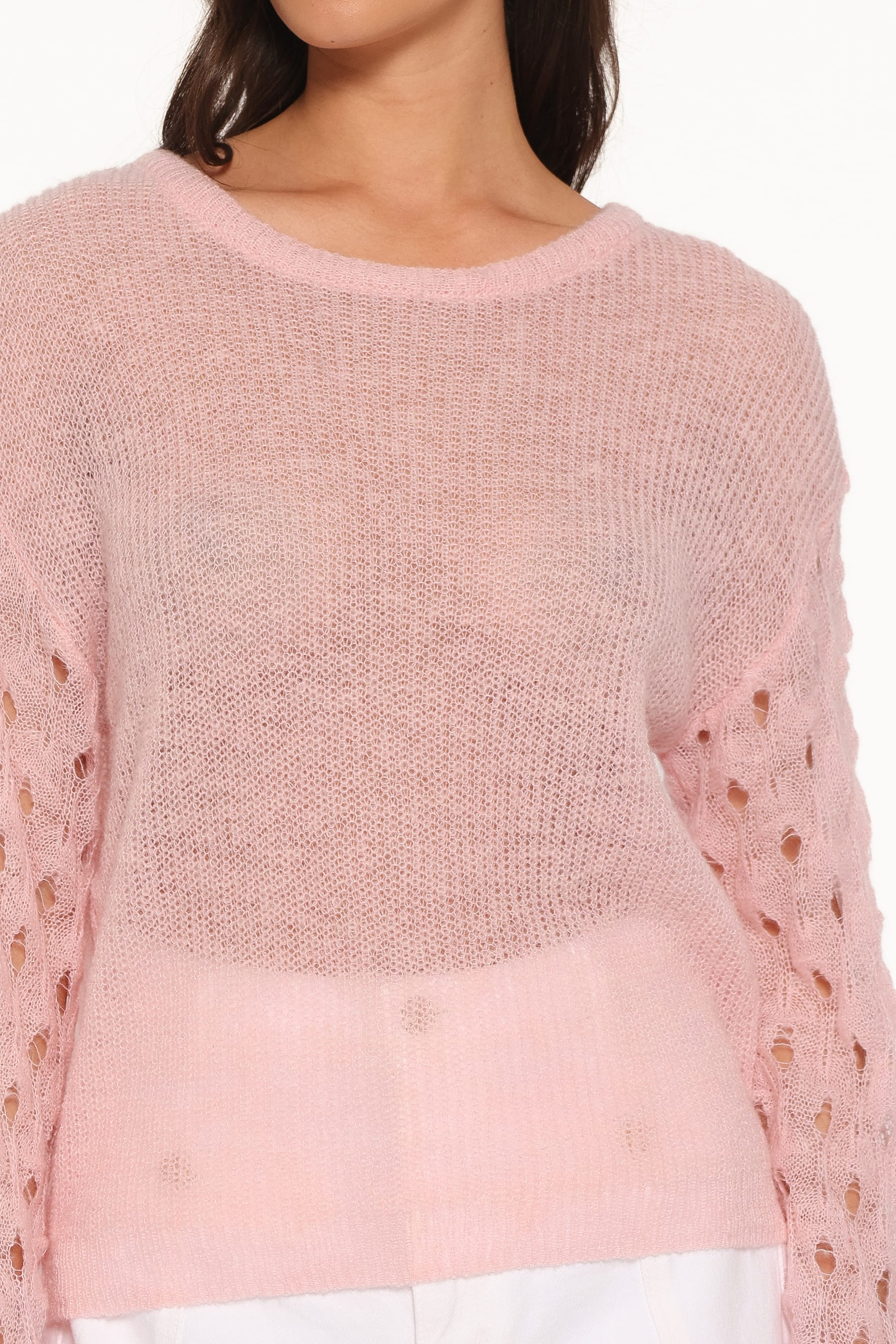 Janina Open Stitch Sweater - Pink
