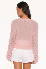 Janina Open Stitch Sweater - Pink