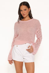 Janina Open Stitch Sweater - Pink