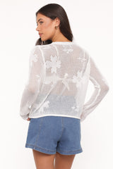 Maddox Open Stitch Cardigan - White