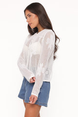 Maddox Open Stitch Cardigan - White