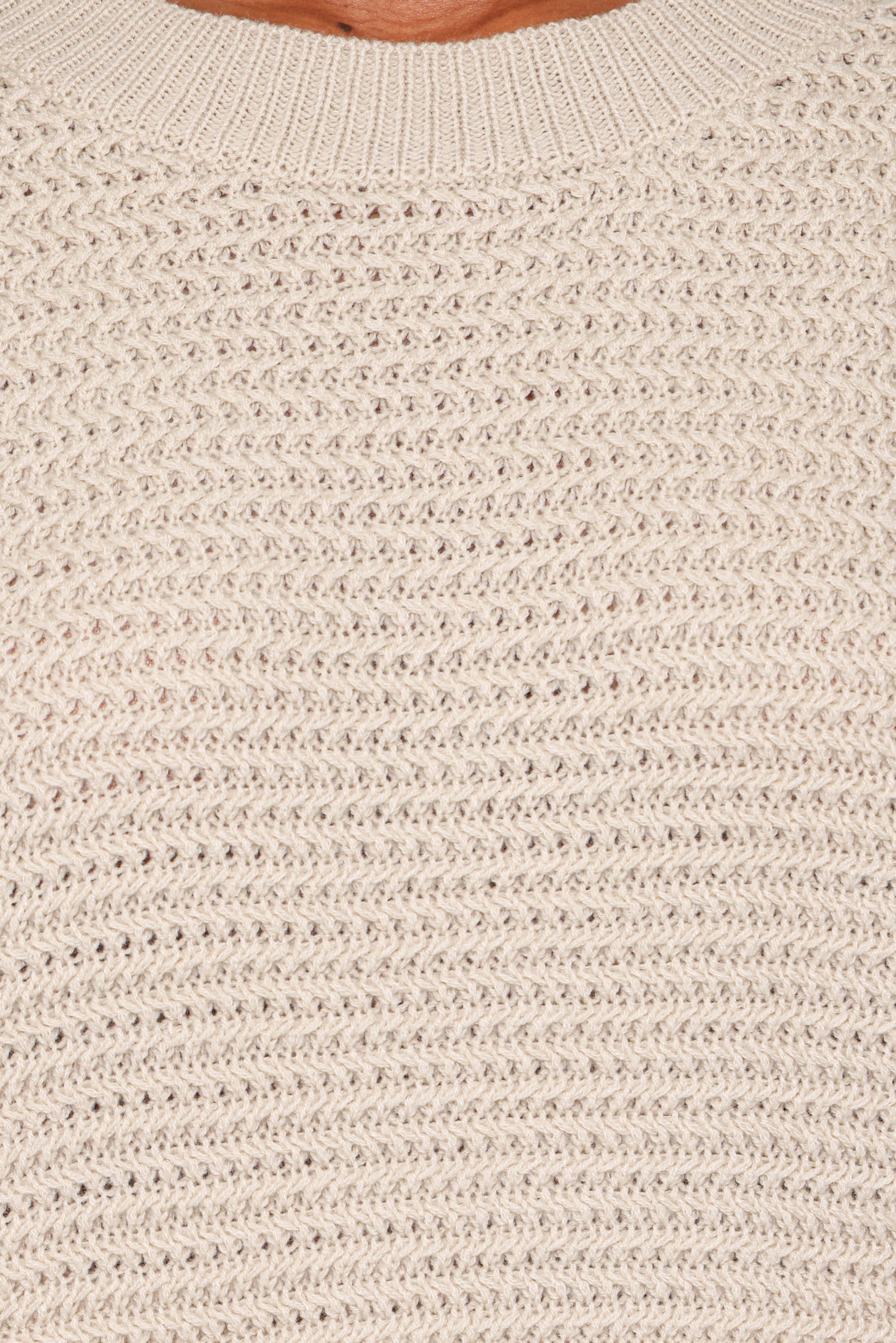 Melane Open Stitch Sweater - Beige
