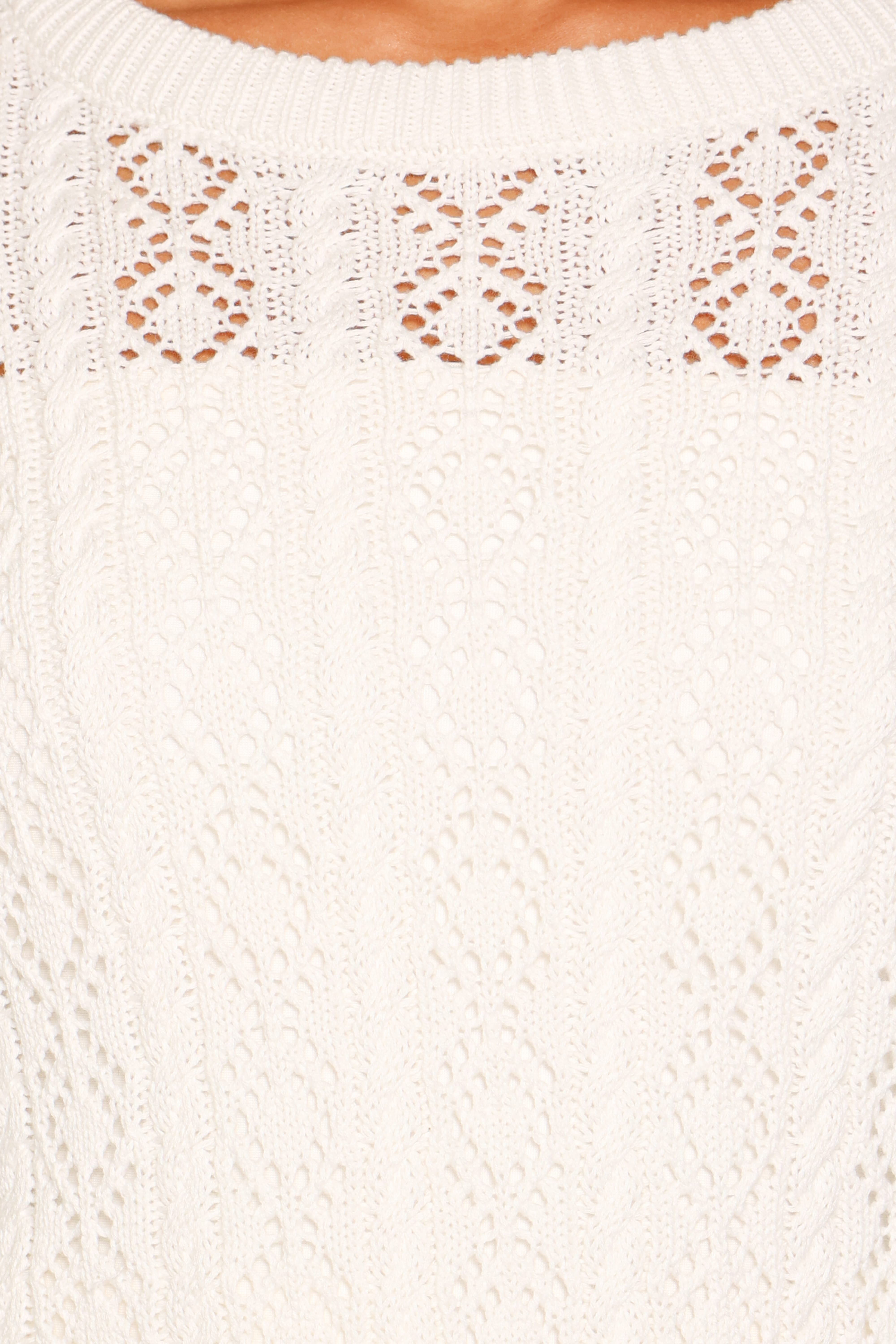 Tyler Pointelle Sweater - White