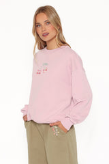 Cayley Patchwork Sweatshirt - Pink Cherry
