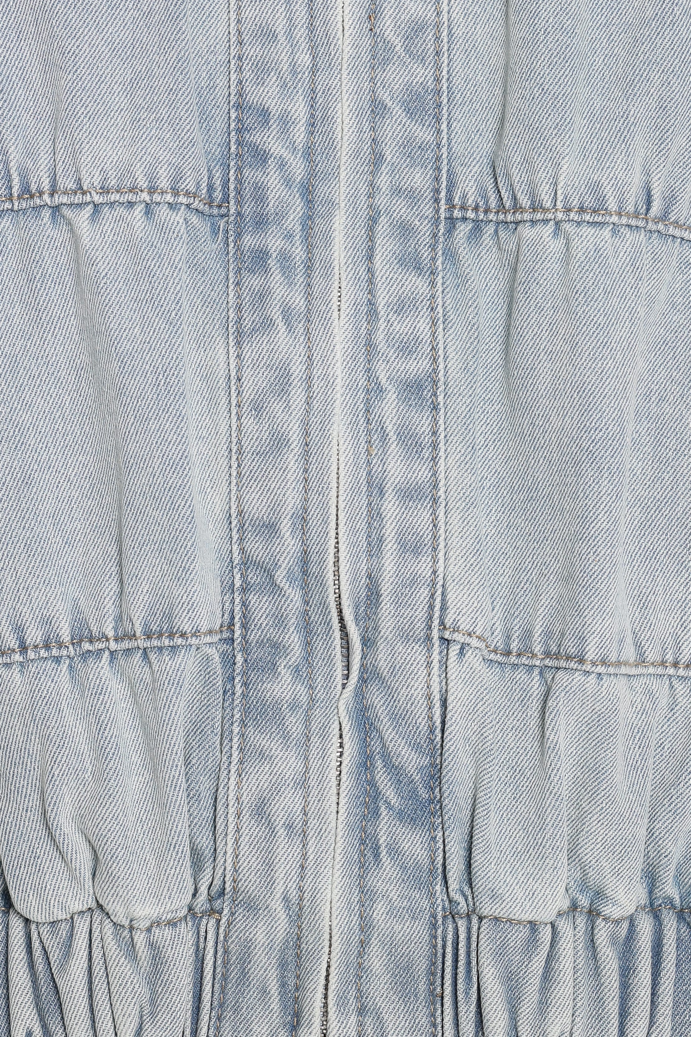Gretal Denim Bomber Jacket - Light Blue Wash