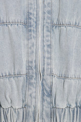 Gretal Denim Bomber Jacket - Light Blue Wash
