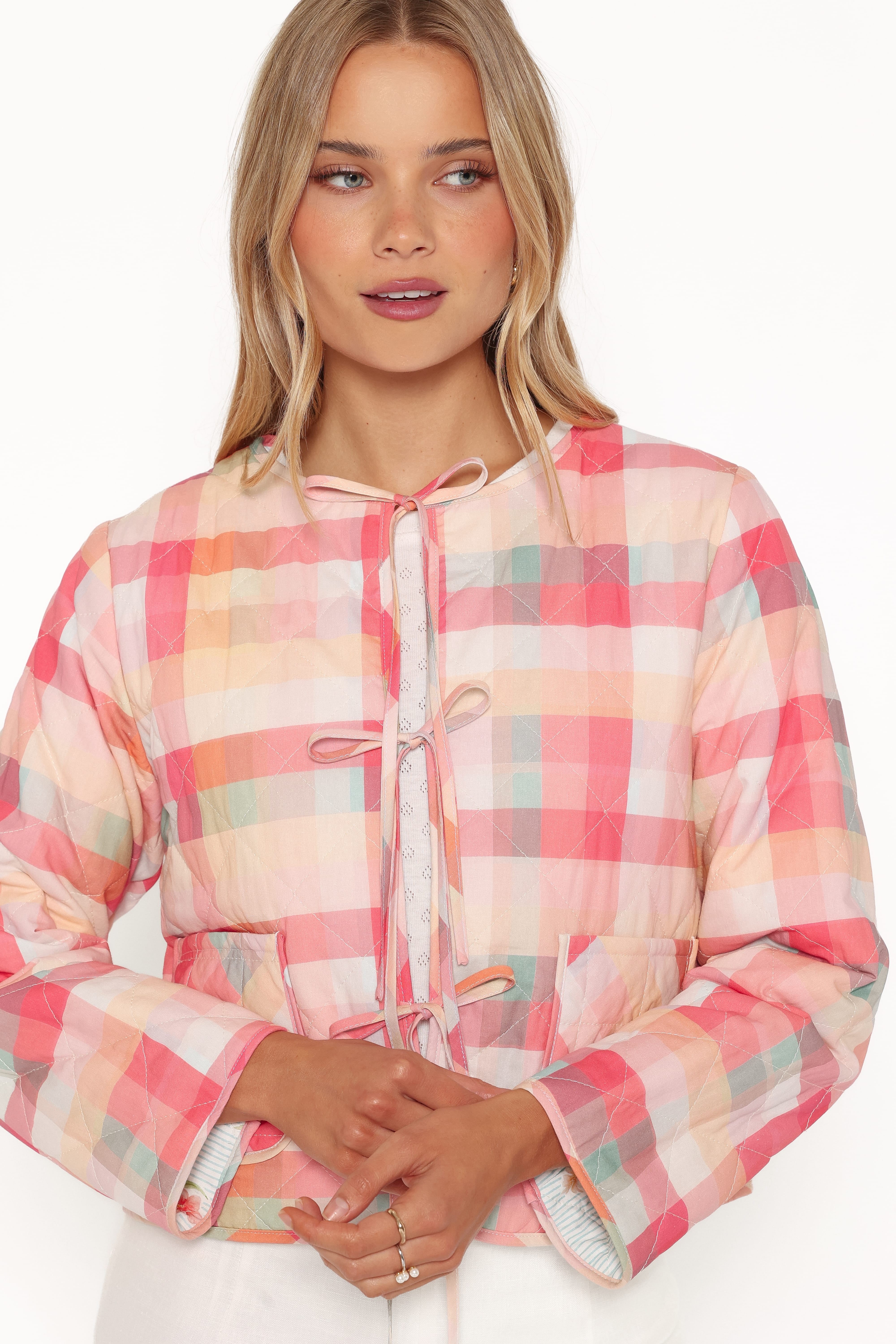Percy Reversible Quilted Jacket - Blue Garden Stripe