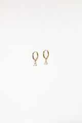 Adley Hoop Rhinestone Earrings - Gold