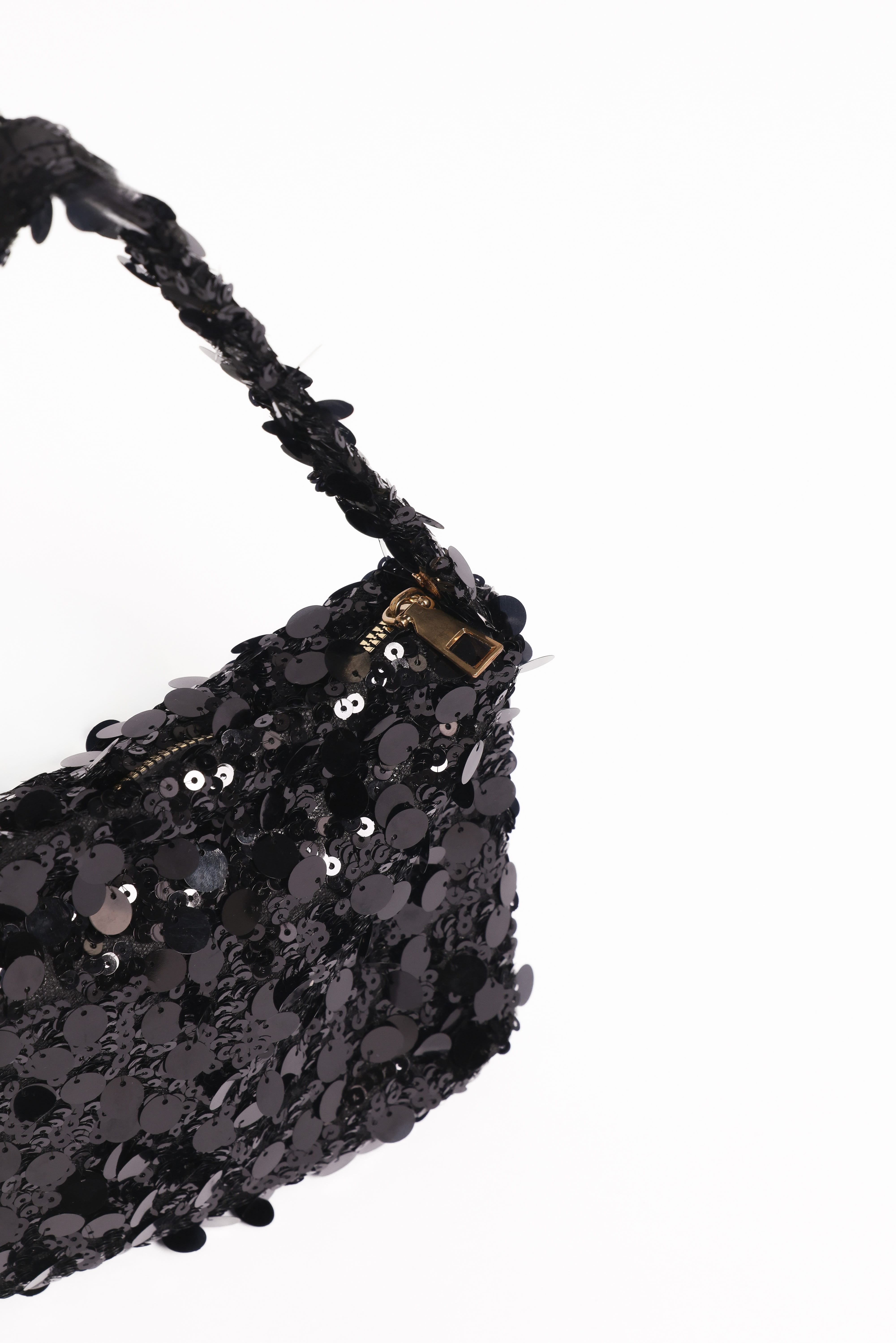 Annika Sequin Shoulder Bag - Black