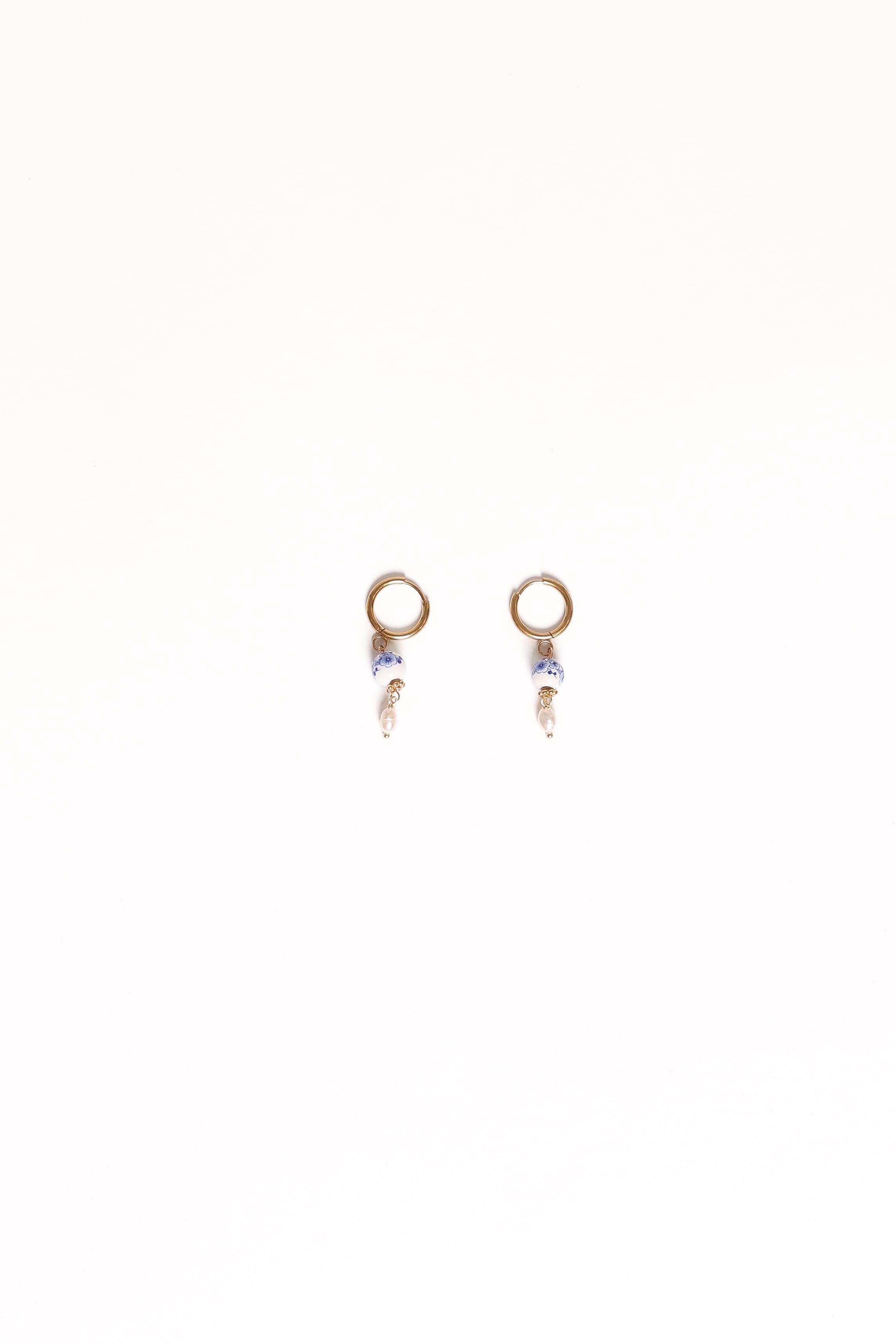 Bree Earrings - Blue/Pearl